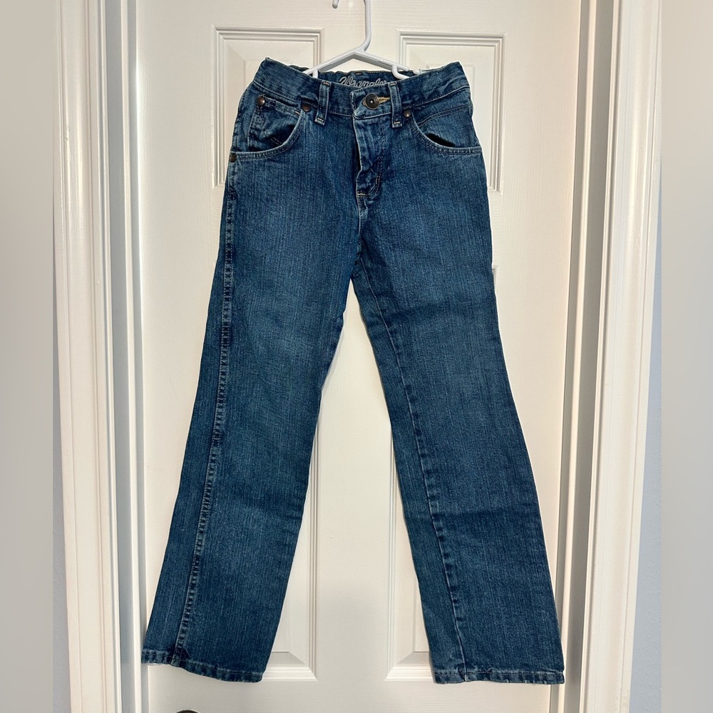 Boys Wrangler Straight Blue Denim Jeans 10S Adjustable Waist